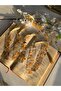 4 Pieces of Real Dried Flowers with Gold Leaf Plastic Bookmark - 3