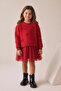 Velvet Bow Tulle Girls' Dress Red
