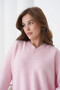 Women's V-Neck Soft Textured Oversized Knitwear Sweater - 5
