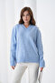 Women's V-Neck Soft Textured Oversized Knitwear Sweater