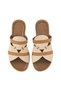 Genuine Leather Beige Women's Slippers