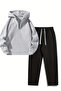 Unisex Oversized Zippered Hooded Sweatpants Jogger - Plain Basic Sweatpants Set