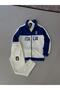 Navy Blue Italy Jacket and White Sweatpants 2-Piece Set - 3