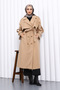 Mink Kravuze Collar Lined Cashmere Coat