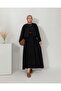 Women's Corded Fabric Vest Gilet Dress Set - Black