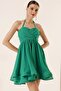 Halter Lined Short Chiffon Dress - 3