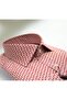 Slimfit Red Striped Modern Italian Collar Poplin Shirt