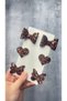 Coffee Mix Stella Glitter Bow Heart Butterfly (Metal 5cm /3Cm with Clip 6-Pack) - 2