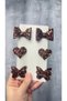Coffee Mix Stella Glitter Bow Heart Butterfly (Metal 5cm /3Cm with Clip 6-Pack)
