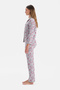 Light Gray Floral Thermal Pajama Set - 3