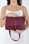 Stylish Burgundy Suede Crossbody Women's Shoulder Bag - 4