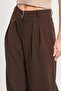 Women's pleated carrot pants - brown - 3