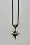 Handcrafted Stainless Steel Chain Men's Necklace with Compass and North Star Motifs - 4