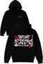 Your Lips Design Printed Oversized Black Hooded Sweatshirt