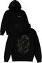 Panther Snake Design Printed Oversized Black Hooded Sweatshirt