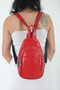 Pirinçbebe Women's Small Backpack Model Red Genuine Leather Crossbody and Backpack - 2