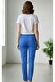 Women's Slim-Fit Solid Pants - BLUE -36 - 2