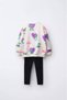 Bbk375 Printed Girls' Black Tights Suit - 4