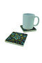 Bursa Green Mosque Mihrap Motif Printed Natural Stone Coasters 10cm X 10cm |   1G-Greenmosquepattern1 - 2