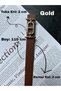 Pearl Classic Long Patterned Women's Gold Buckle Belt Coat Belt Dress Belt Trouser Belt - 4