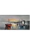 Fishing Boat Seascape Wall Art – Colorful Sailboat Poster(60x120 cm Wrap Framed)