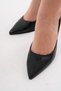 Black Skin 8.5 cm Thin Heel Women's Stiletto Shoes - 7
