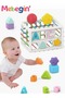 Baby Shape Sorting Toy with Elastic Bands, Sensory Shape Toys with Letter for Toddler, Tactile Perce