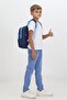 Navy Blue Kindergarten Nursery Bag with Bear Figure, 4 Compartments, Boys and Girls Children's Backpack - 5