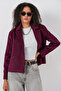 Women's Short Cashmere Jacket 1305 - Burgundy - 5