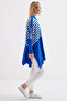 1222 Slit Poncho Sweater - F. Cobalt - 3