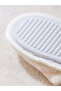 White beaded plush women's house slippers - 5