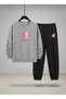 Children's Sweatshirt - Tracksuit Set Crew Neck Frog Butterfly Printed 3 Thread Raised