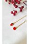2-Pack Friendship Necklace Bff Necklace Red Apple Strawberry Necklace - 3