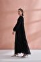 Sleeve and Neckline Stone Detailed Front Ruffled Dress - 3