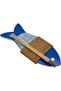 طقم تقديم السوشي من السيراميك على شكل سمكة من banddtools، مخطط باللونين الأزرق والأبيض، 29×12 سم مع خيزران 24 سم - 4