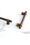 Antique Yellow Metal 128 mm Serrated Pattern Furniture Kitchen Cabinet Handle Knob Distressed Handles - 4