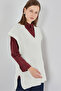 Women's V-Neck Knitwear Sweater 1308 - Ecru - 4