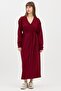 V-Neck Long Sweatshirt Burgundy - 2