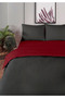 100% Cotton Akfil Double-Sided Duvet Cover Set Single Size 160X220 cm Burgundy Gray - 3