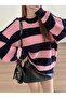 Women's Thick Striped Non-Pilling Oversized Knitwear Sweater, Women's Sweater - 2
