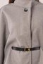 Coat in Cashmere Fabric with a High Neck and Belt in Fawn Color - 7