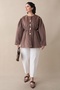 Buy Elastic Waist Lined Cashmere Milk Coffee Coat - 2