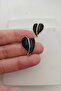 3 Pairs Black and White Pearlescent Combination Gold Women's Earrings - 2