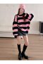 Women's Thick Striped Non-Pilling Oversized Knitwear Sweater, Women's Sweater - 3