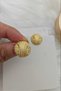 3 Pairs of Burgundy White Enamel Combination Gold Women's Earrings - 4