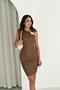 Women One Shoulder Brooch Detailed Mini Size Leather Dress Nbk4385 - 3