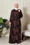 Shirred Robadan Buttoned Front Viscose Fabric Tesseture Clothing Mother Dress Prayer Dress - 3