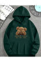 Surprise Moment Teddy Print Detailed Hooded Sweatshirt