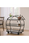 FFD 3-Tier Round Arched Bar Cart – Glass Shelves, Welded Metal Frame, 1.3cm Black 80x40x90cm - 8