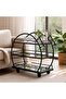 FFD 3-Tier Round Arched Bar Cart – Glass Shelves, Welded Metal Frame, 1.3cm Black 80x40x90cm - 5